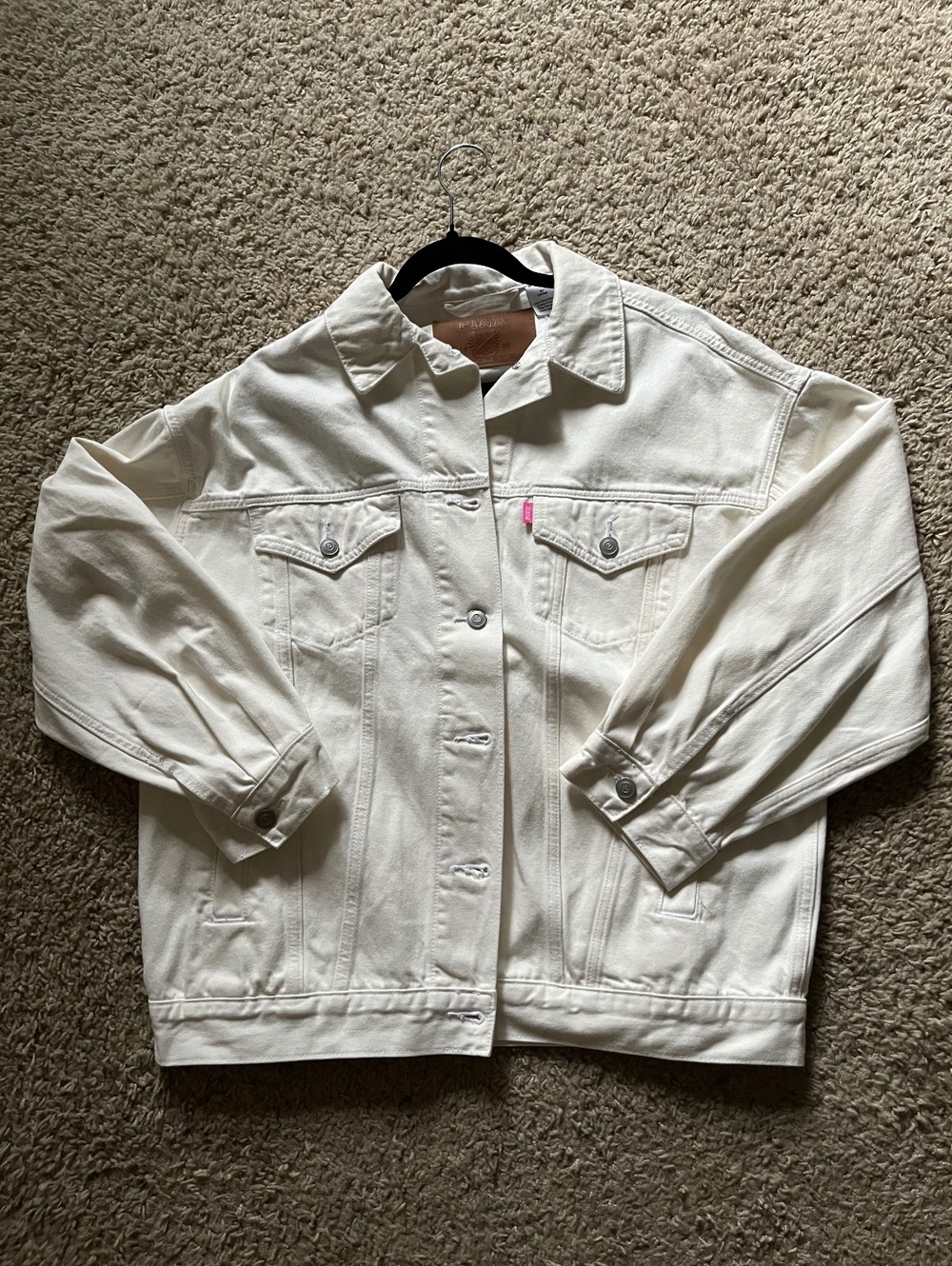 PINK White Denim Jacket Size M